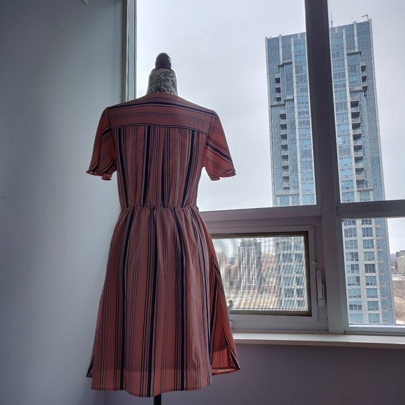 Monteau Wrap Style Stripe Spring Summer Cute Dress - Picture 4 of 8